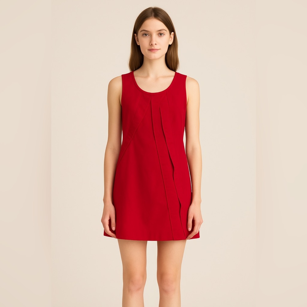Miu Miu Vibrant Red Mini Shift Dress Size 38